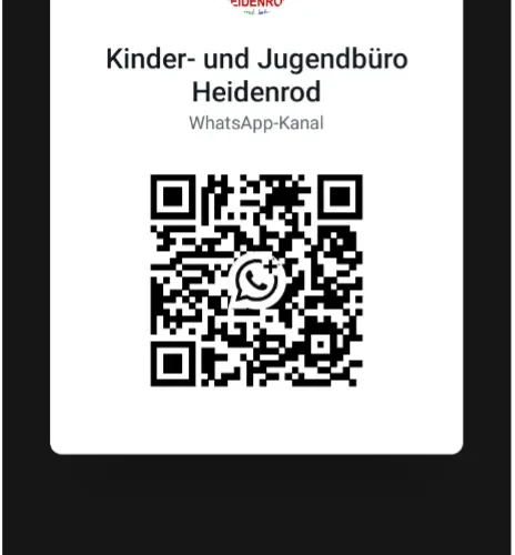 QR-Code zum WhatsApp-Kanal des Kinder- und Jugendbüros Heidenrod.